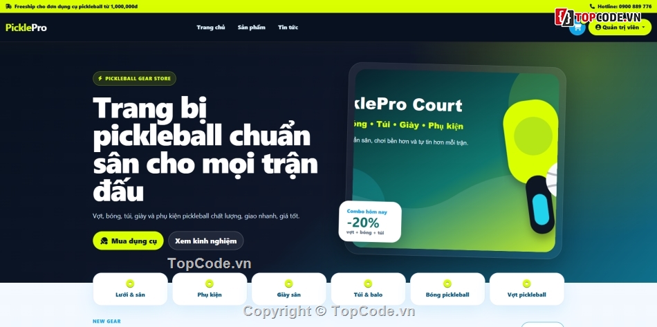 website đẹp,bán pickerball,dụng cụ pickerball
